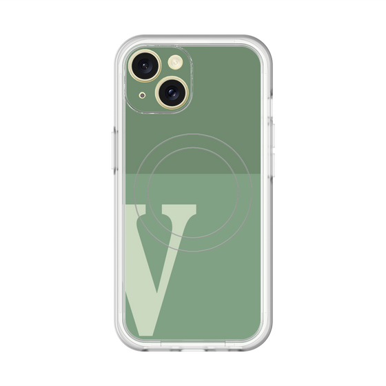 スリムプロテクションプレミアムケース with MagSafe［ オリジナル - initial two tone - V green ］