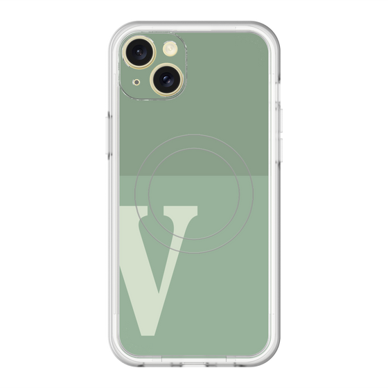 スリムプロテクションプレミアムケース with MagSafe［ オリジナル - initial two tone - V green ］