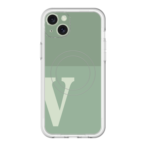 スリムプロテクションプレミアムケース with MagSafe［ オリジナル - initial two tone - V green ］