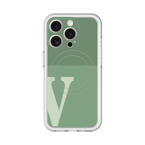 スリムプロテクションプレミアムケース with MagSafe［ オリジナル - initial two tone - V green ］