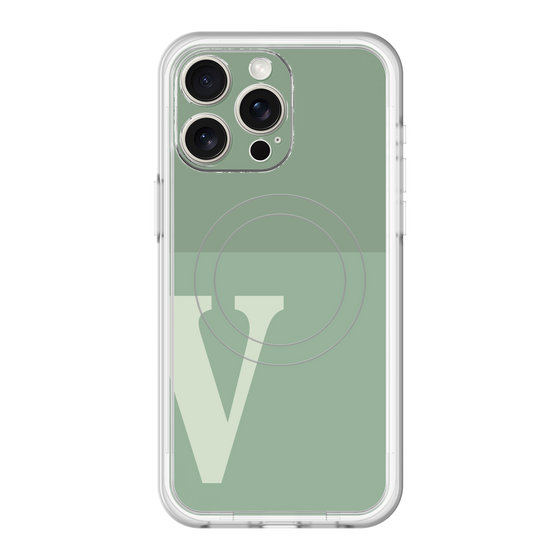 スリムプロテクションプレミアムケース with MagSafe［ オリジナル - initial two tone - V green ］