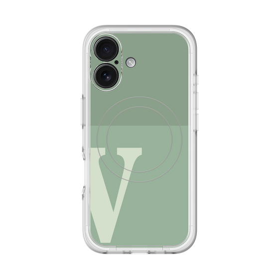 スリムプロテクションプレミアムケース with MagSafe［ オリジナル - initial two tone - V green ］