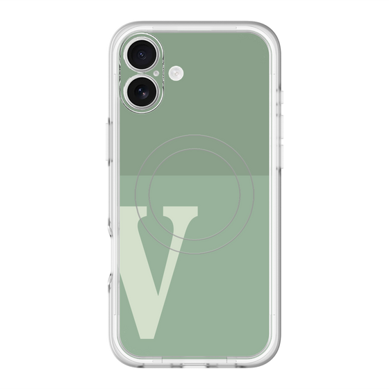 スリムプロテクションプレミアムケース with MagSafe［ オリジナル - initial two tone - V green ］