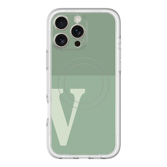 スリムプロテクションプレミアムケース with MagSafe［ オリジナル - initial two tone - V green ］