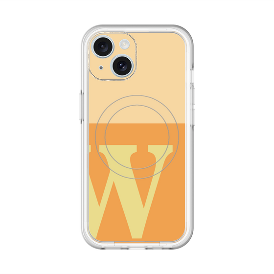スリムプロテクションプレミアムケース with MagSafe［ オリジナル - initial two tone - W orange ］