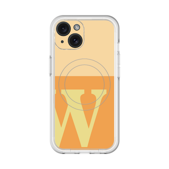 スリムプロテクションプレミアムケース with MagSafe［ オリジナル - initial two tone - W orange ］
