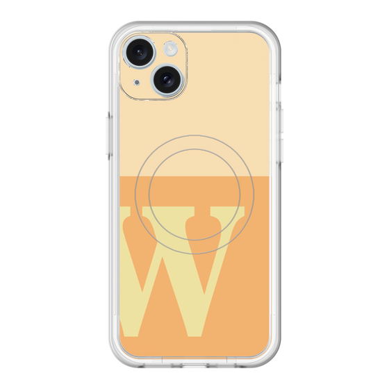 スリムプロテクションプレミアムケース with MagSafe［ オリジナル - initial two tone - W orange ］