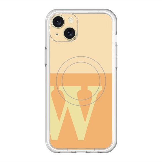スリムプロテクションプレミアムケース with MagSafe［ オリジナル - initial two tone - W orange ］