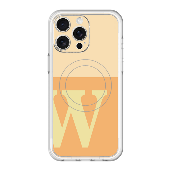 スリムプロテクションプレミアムケース with MagSafe［ オリジナル - initial two tone - W orange ］