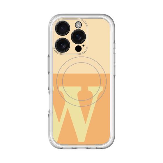 スリムプロテクションプレミアムケース with MagSafe［ オリジナル - initial two tone - W orange ］