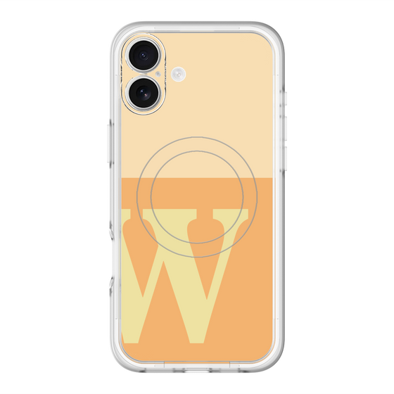 スリムプロテクションプレミアムケース with MagSafe［ オリジナル - initial two tone - W orange ］