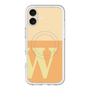 スリムプロテクションプレミアムケース with MagSafe［ オリジナル - initial two tone - W orange ］