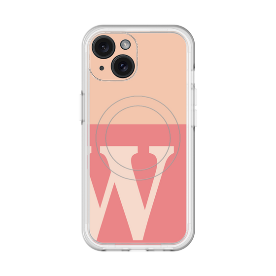 スリムプロテクションプレミアムケース with MagSafe［ オリジナル - initial two tone - W pink ］