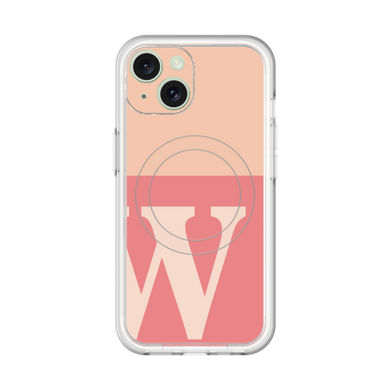 スリムプロテクションプレミアムケース with MagSafe［ オリジナル - initial two tone - W pink ］