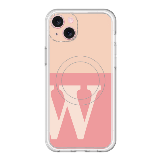 スリムプロテクションプレミアムケース with MagSafe［ オリジナル - initial two tone - W pink ］