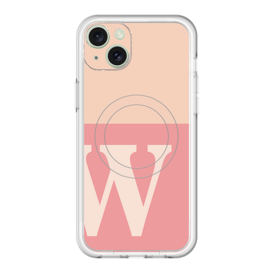 スリムプロテクションプレミアムケース with MagSafe［ オリジナル - initial two tone - W pink ］