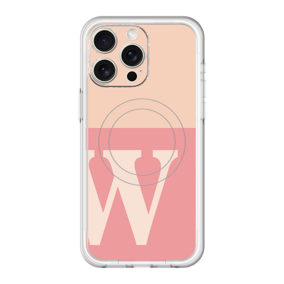 スリムプロテクションプレミアムケース with MagSafe［ オリジナル - initial two tone - W pink ］