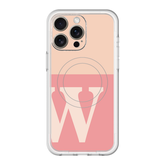 スリムプロテクションプレミアムケース with MagSafe［ オリジナル - initial two tone - W pink ］