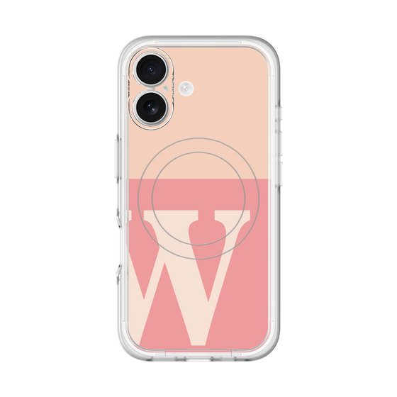 スリムプロテクションプレミアムケース with MagSafe［ オリジナル - initial two tone - W pink ］