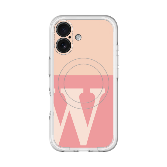 スリムプロテクションプレミアムケース with MagSafe［ オリジナル - initial two tone - W pink ］