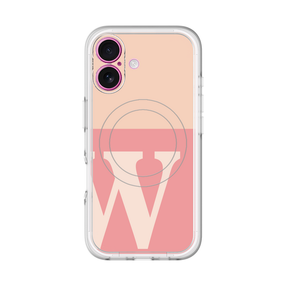 スリムプロテクションプレミアムケース with MagSafe［ オリジナル - initial two tone - W pink ］