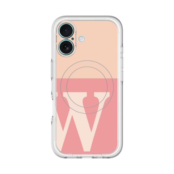 スリムプロテクションプレミアムケース with MagSafe［ オリジナル - initial two tone - W pink ］