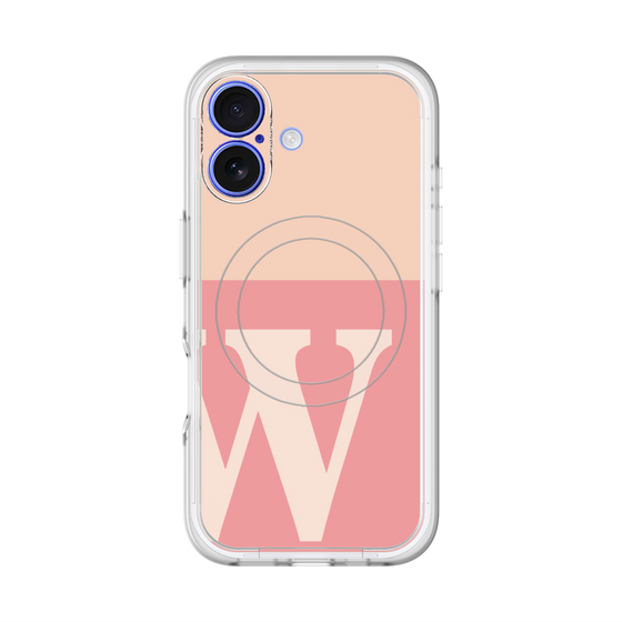 スリムプロテクションプレミアムケース with MagSafe［ オリジナル - initial two tone - W pink ］