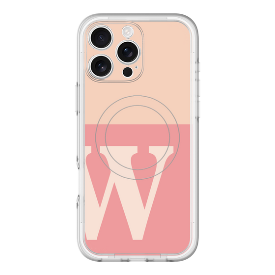 スリムプロテクションプレミアムケース with MagSafe［ オリジナル - initial two tone - W pink ］