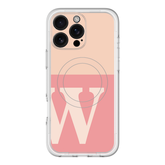 スリムプロテクションプレミアムケース with MagSafe［ オリジナル - initial two tone - W pink ］