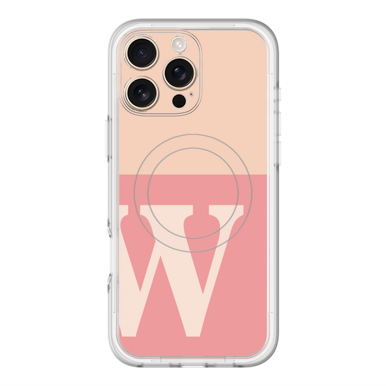 スリムプロテクションプレミアムケース with MagSafe［ オリジナル - initial two tone - W pink ］