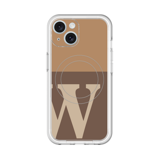 スリムプロテクションプレミアムケース with MagSafe［ オリジナル - initial two tone - W brown ］