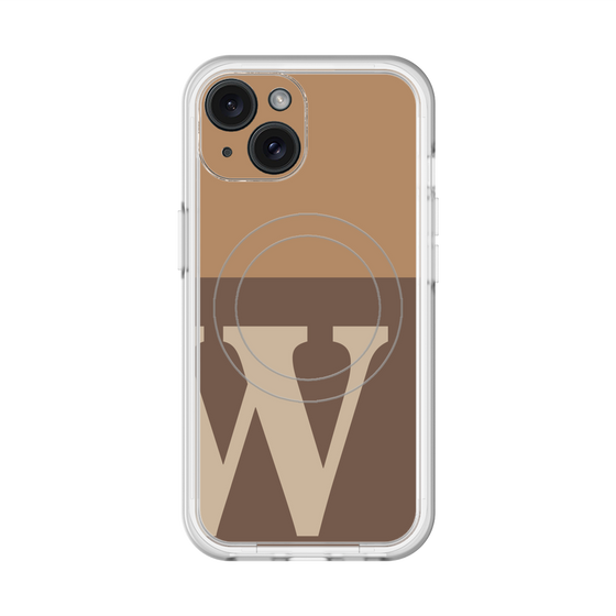 スリムプロテクションプレミアムケース with MagSafe［ オリジナル - initial two tone - W brown ］