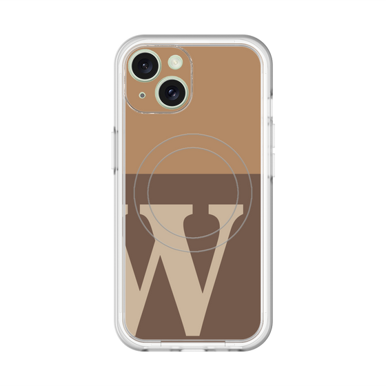 スリムプロテクションプレミアムケース with MagSafe［ オリジナル - initial two tone - W brown ］