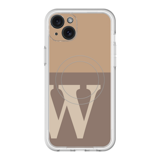 スリムプロテクションプレミアムケース with MagSafe［ オリジナル - initial two tone - W brown ］