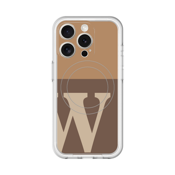 スリムプロテクションプレミアムケース with MagSafe［ オリジナル - initial two tone - W brown ］