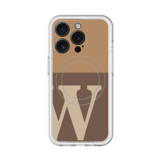 スリムプロテクションプレミアムケース with MagSafe［ オリジナル - initial two tone - W brown ］