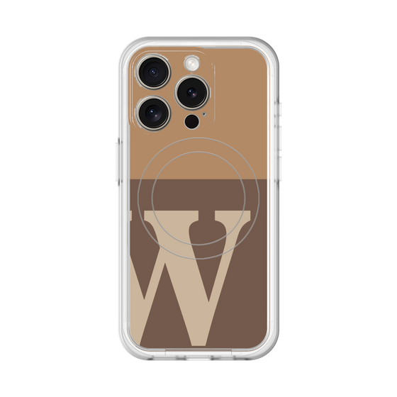 スリムプロテクションプレミアムケース with MagSafe［ オリジナル - initial two tone - W brown ］