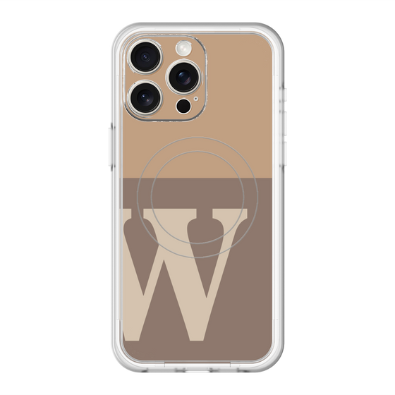 スリムプロテクションプレミアムケース with MagSafe［ オリジナル - initial two tone - W brown ］
