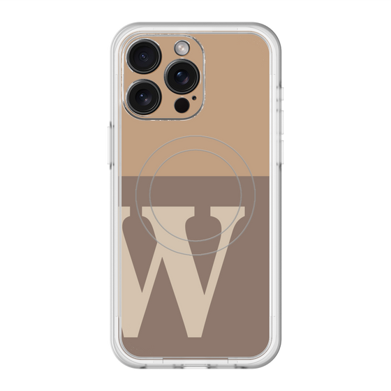 スリムプロテクションプレミアムケース with MagSafe［ オリジナル - initial two tone - W brown ］