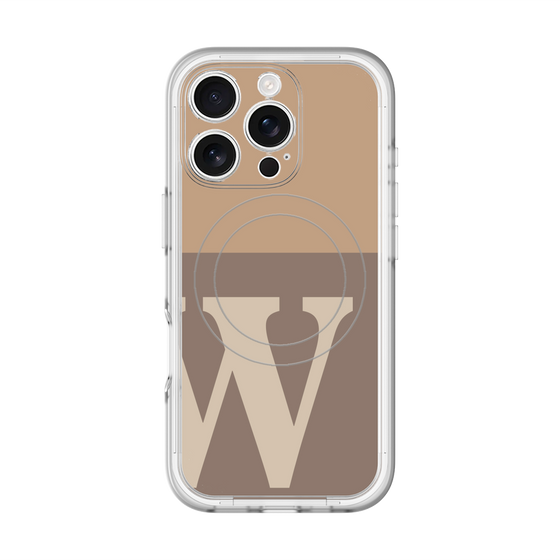 スリムプロテクションプレミアムケース with MagSafe［ オリジナル - initial two tone - W brown ］