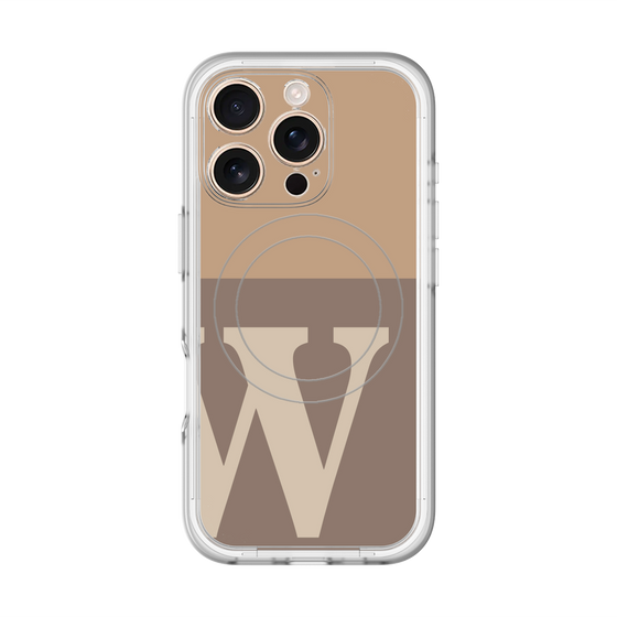 スリムプロテクションプレミアムケース with MagSafe［ オリジナル - initial two tone - W brown ］