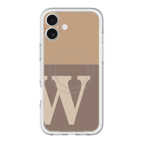 スリムプロテクションプレミアムケース with MagSafe［ オリジナル - initial two tone - W brown ］