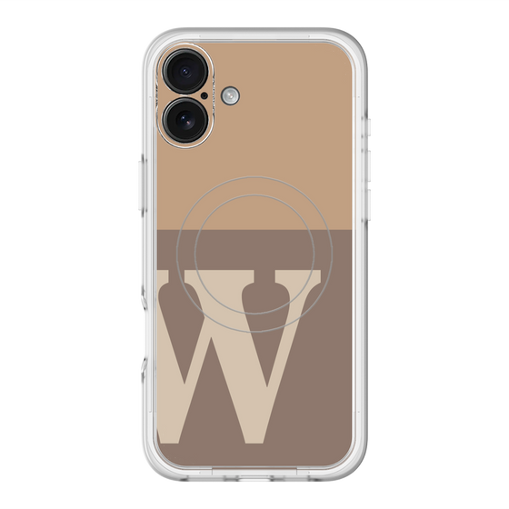スリムプロテクションプレミアムケース with MagSafe［ オリジナル - initial two tone - W brown ］