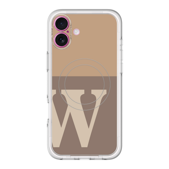 スリムプロテクションプレミアムケース with MagSafe［ オリジナル - initial two tone - W brown ］