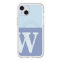 スリムプロテクションプレミアムケース with MagSafe［ オリジナル - initial two tone - W blue ］