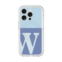 スリムプロテクションプレミアムケース with MagSafe［ オリジナル - initial two tone - W blue ］