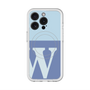 スリムプロテクションプレミアムケース with MagSafe［ オリジナル - initial two tone - W blue ］