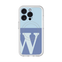 スリムプロテクションプレミアムケース with MagSafe［ オリジナル - initial two tone - W blue ］