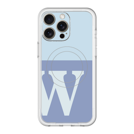 スリムプロテクションプレミアムケース with MagSafe［ オリジナル - initial two tone - W blue ］