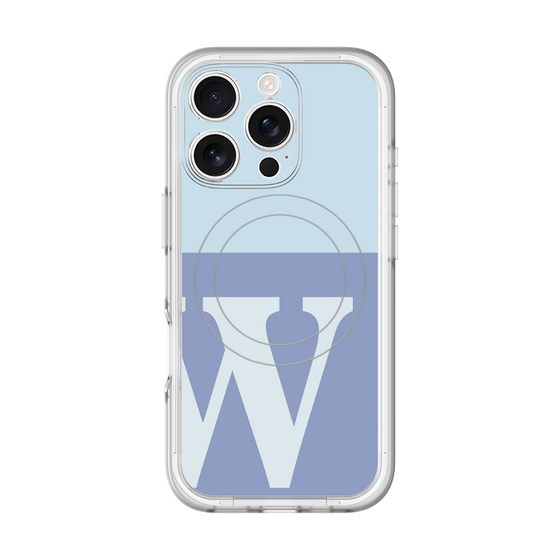 スリムプロテクションプレミアムケース with MagSafe［ オリジナル - initial two tone - W blue ］